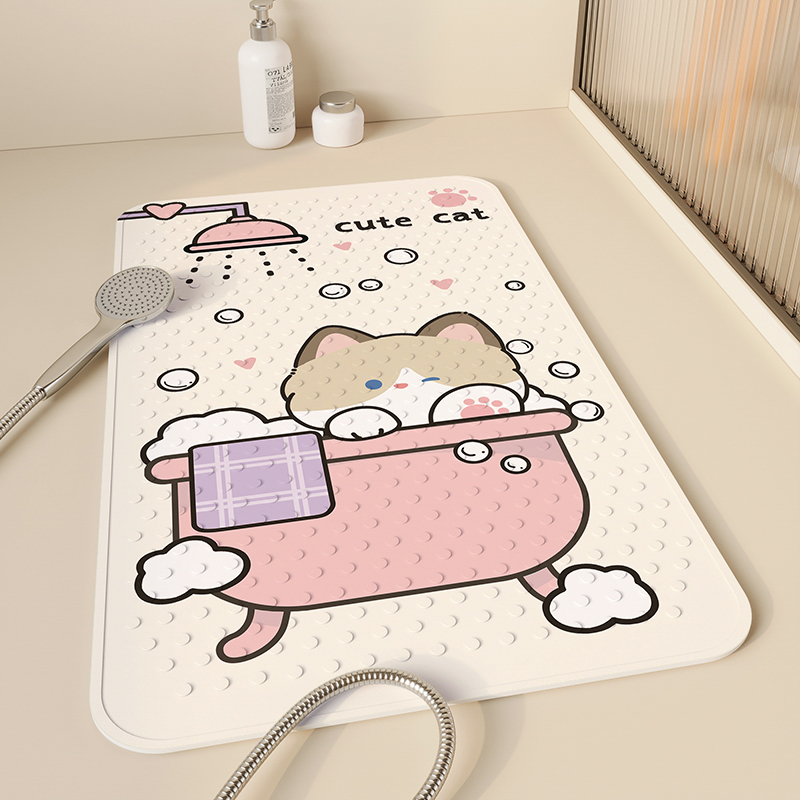 网红猫咪淋浴房防滑地垫浴室儿童洗澡防摔垫卫生间吸盘浴缸脚垫子