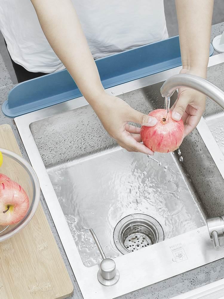 挡水日本水槽厨房板硅胶条加高防溅挡水条洗碗水池边硅胶隔水