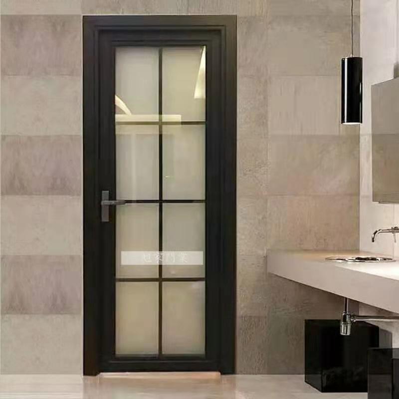 定制厨卫门厕所门铝合金平开门中空钢化玻璃卫生间整套门套装门