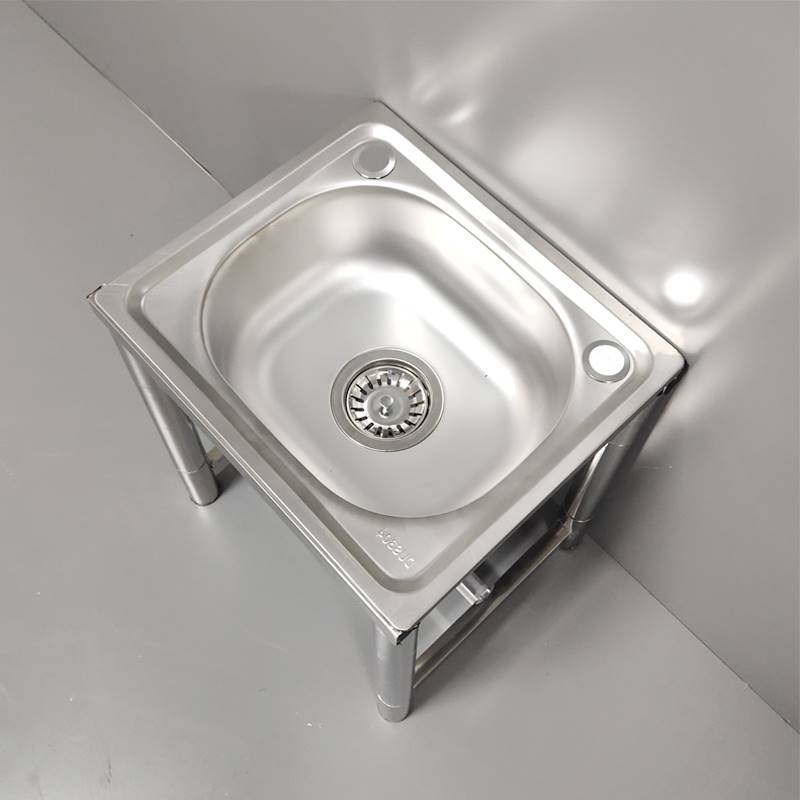 不锈钢水池洗菜盆单槽洗碗池带支架简易洗手盆厨房水槽阳台水盆落