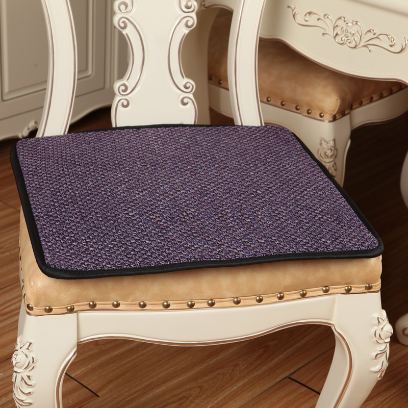 纯色亚麻餐椅垫四季通用透气防滑布艺沙发垫定做现代居家办公椅垫