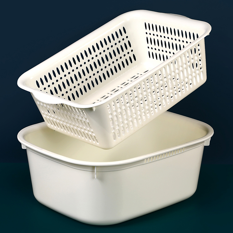 长方形塑料盆加厚超大洗碗筐家用厨房加深水槽盆沥水篮家务水果盆