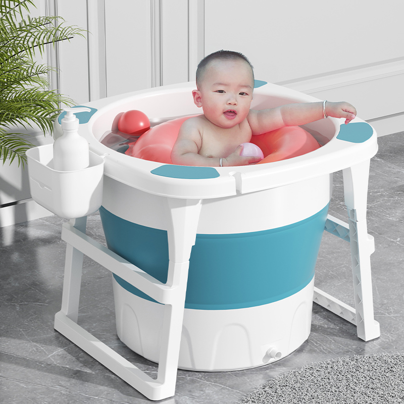 家用泡澡桶小孩可折叠浴缸大号沐浴桶儿童洗澡桶宝宝全身圆形澡盆