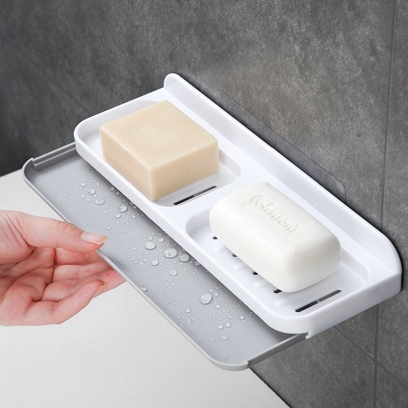 香皂盒肥皂置物架家用吸盘壁挂式免打孔浴室创意沥水收纳架不积水