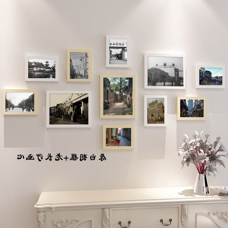 2017有框怀旧湖南长沙照片墙黑白餐馆饭店组合相框海报现代装饰画
