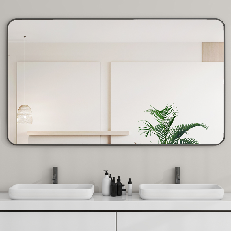 卫生间镜子贴墙自粘浴室镜免打孔梳妆台玻璃镜洗漱卫浴半身镜壁挂