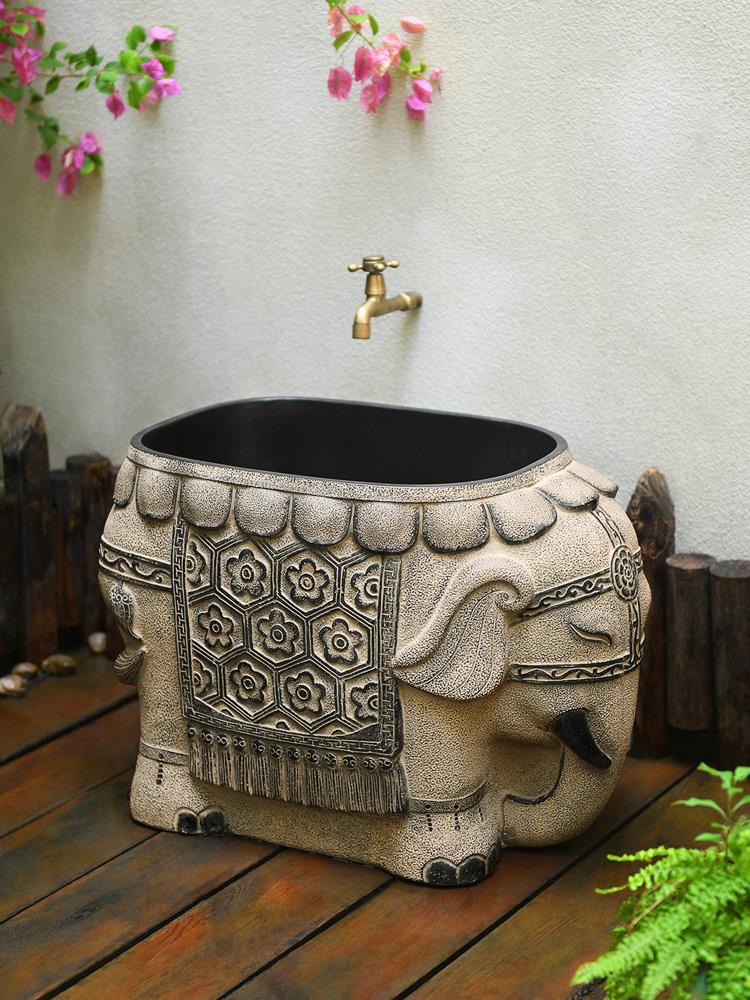 庭院户外别墅花园阳台水槽大象拖把池洗手池露台创意洗墩布池子