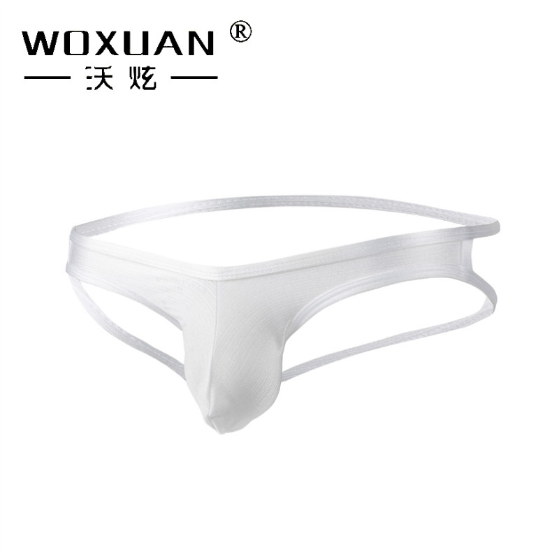 WOXUAN男士内裤 弹性锦纶横纹拉丝细筋性感低腰双丁裤WX-0137