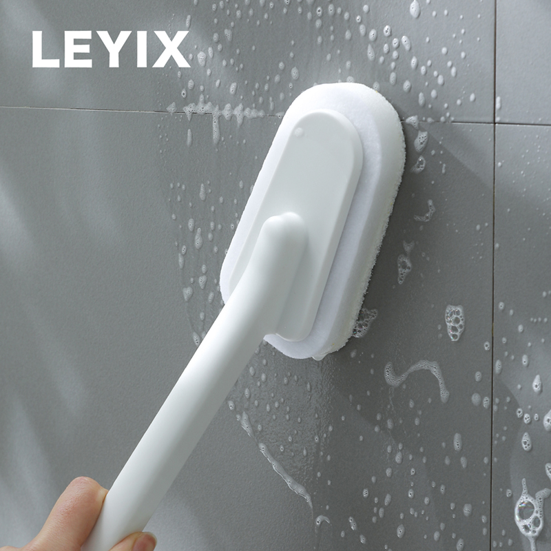 LEYIX长柄海绵刷卫生间浴缸浴室洗手台马桶去污百洁布缝隙清洁刷