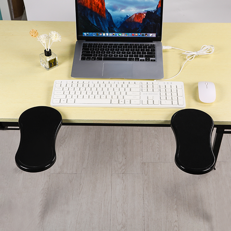 电脑手托架办公鼠标垫护腕手臂支架肘托旋转办公桌用延长板免打孔