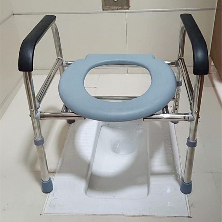 厕蹲用孕妇坐便椅老人坐便器便携式移动马桶简易不锈钢厕所凳家用