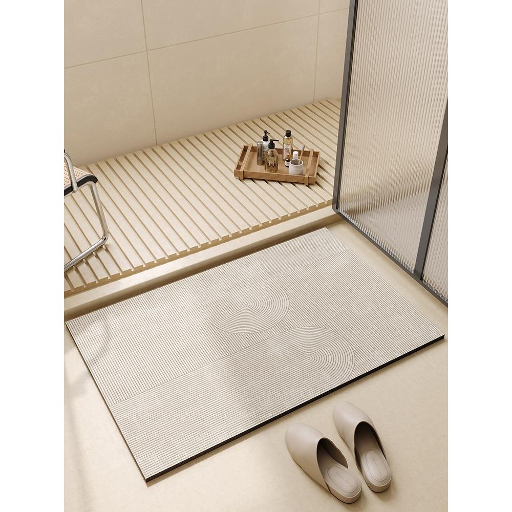 德国高端浴室防滑吸水地垫卫生间浴缸防摔硅藻泥门口地毯软脚垫
