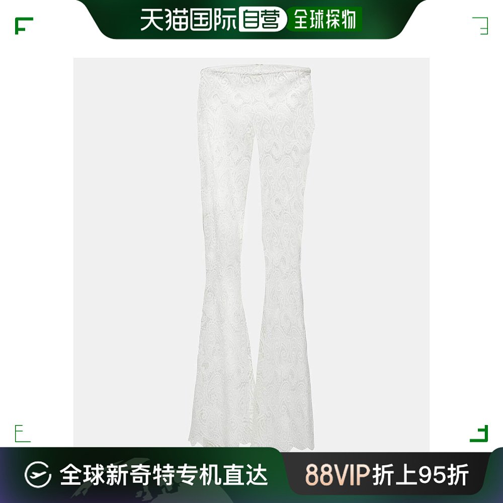 香港直邮潮奢 DODO BAR OR 女士 齿纹中腰小喇叭蕾丝长裤 001317