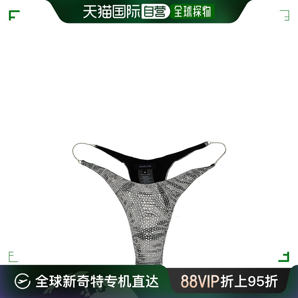 香港直邮潮奢 Mugler 穆勒 女士 人造钻石比基尼泳裤 23S5BW00248