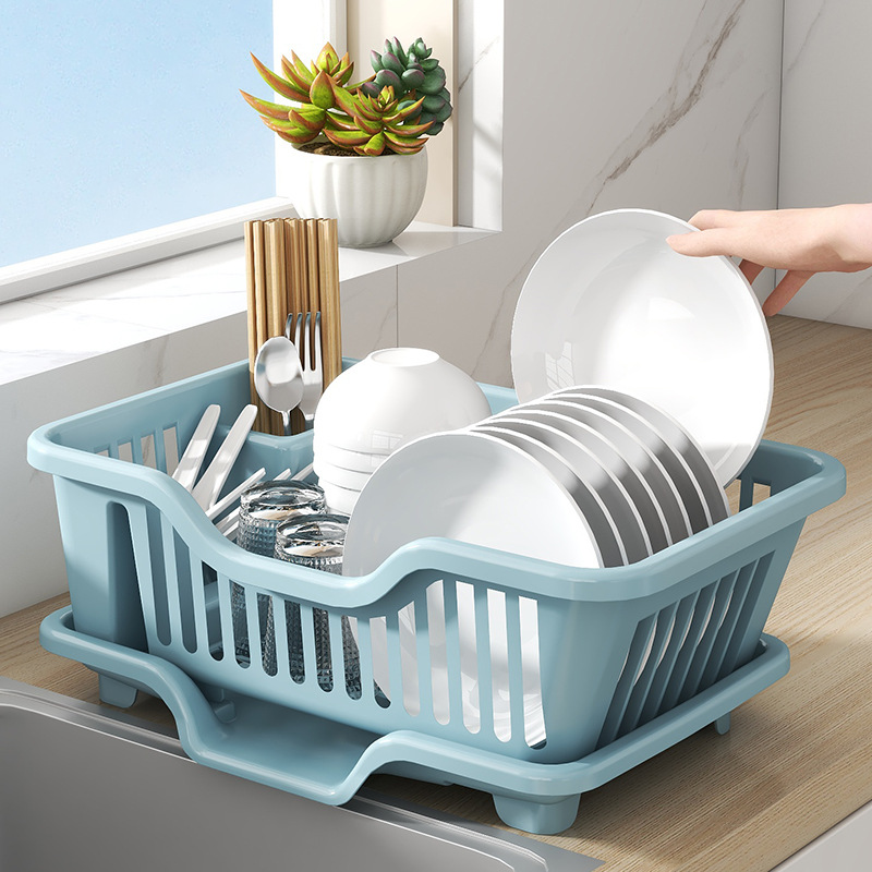厨房水槽碗碟沥水篮台面置物架塑料餐具家用放碗筷滤水收纳盒碗柜