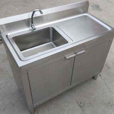 爆品不锈钢橱柜定制304整体厨柜灶台柜水槽柜厨房储物柜家用水池