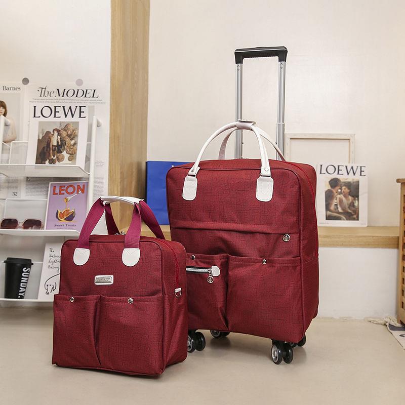 新品拉杆包女大容量行李包手提行李袋折叠旅行收纳袋万向轮双肩包