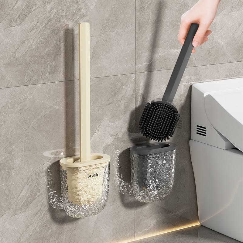 家用马桶刷套装浴室卫生间壁挂去污清洁可沥水无死角硅胶清洁刷