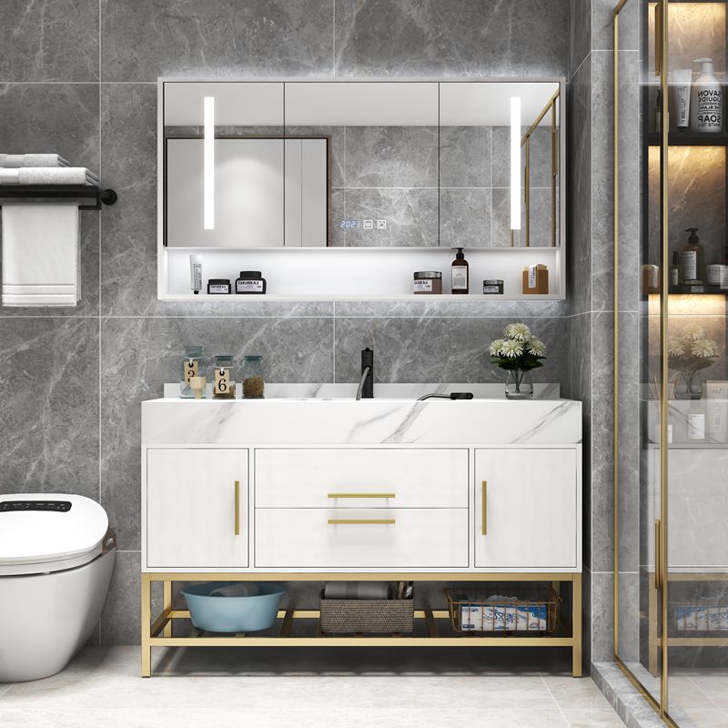 浴室柜组合免漆实木智能镜现代简约大理石卫生间台盆洗手洗脸盆柜