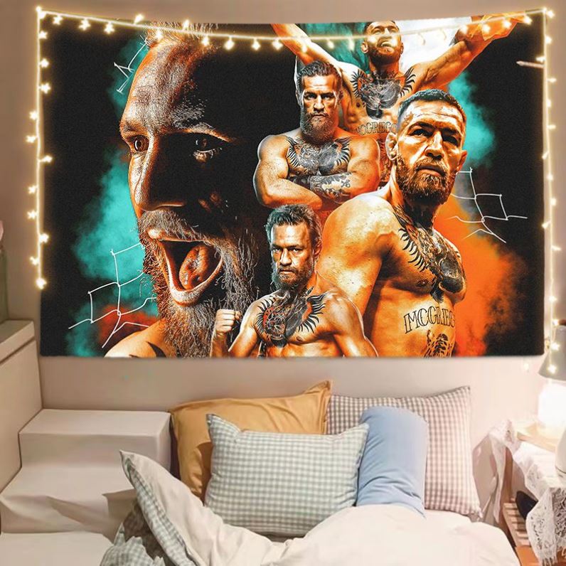 康纳麦格雷戈背景布UFC嘴炮格斗墙布寝室宿舍装饰布置个性挂布