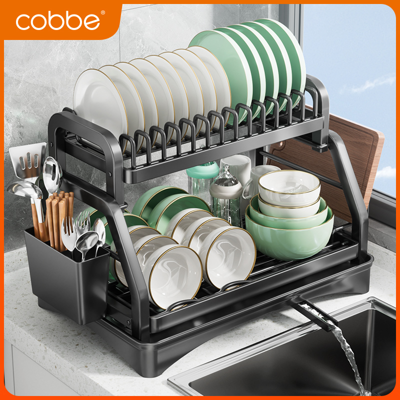 卡贝厨房置物架碗碟碗盘收纳架沥水架家用多功能放碗架碗筷收纳盒