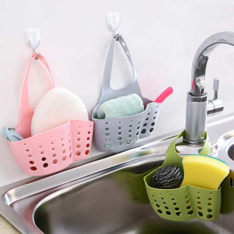 厨房洗碗水池下水槽水龙头收纳可挂沥水篮置物架用品挂篮挂袋神器