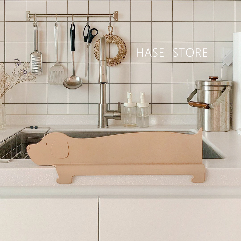 厨房水槽挡水板可爱硅胶洗手台防溅水隔板台面水池洗菜吸盘隔水板