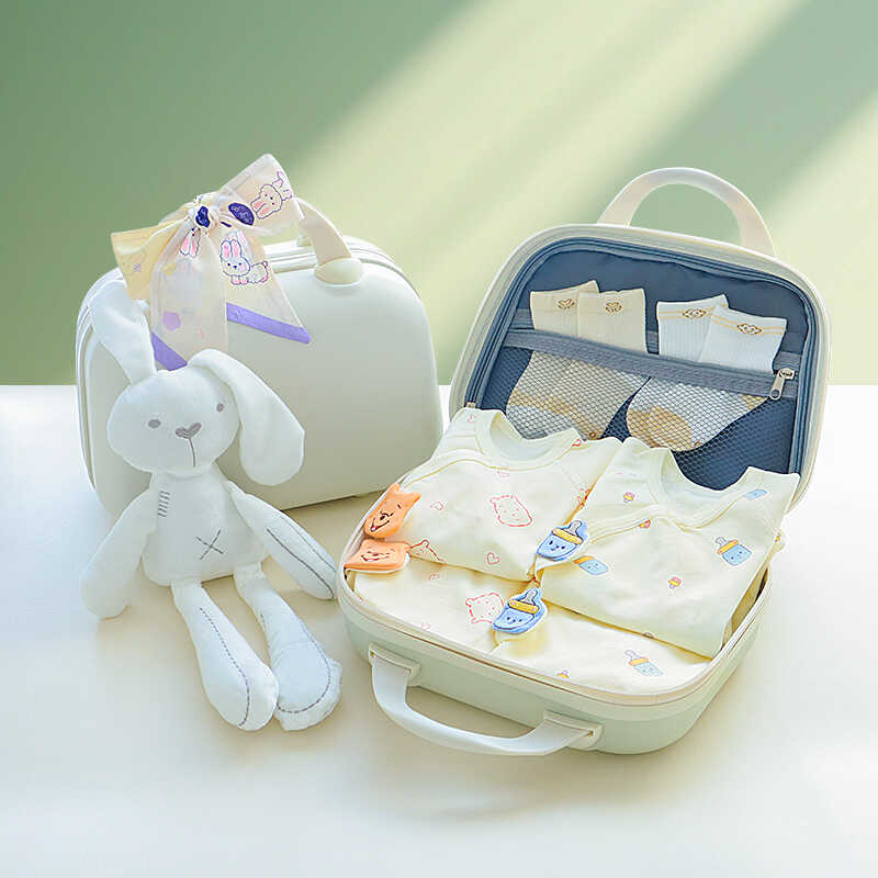 婴儿满月礼礼盒套装连体衣宝宝新生儿百天纯棉抱被初生伴手礼物