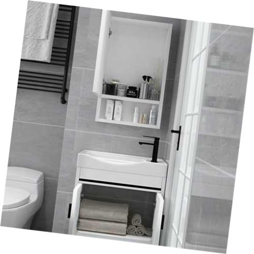 极速新品太空铝浴室洗手盆柜组合台吊柜小户型挂墙式洗脸盆卫生间