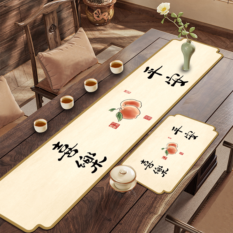 中式禅意茶桌茶垫布吸水桌布干泡茶席台面餐垫茶杯速干茶盘沥水垫