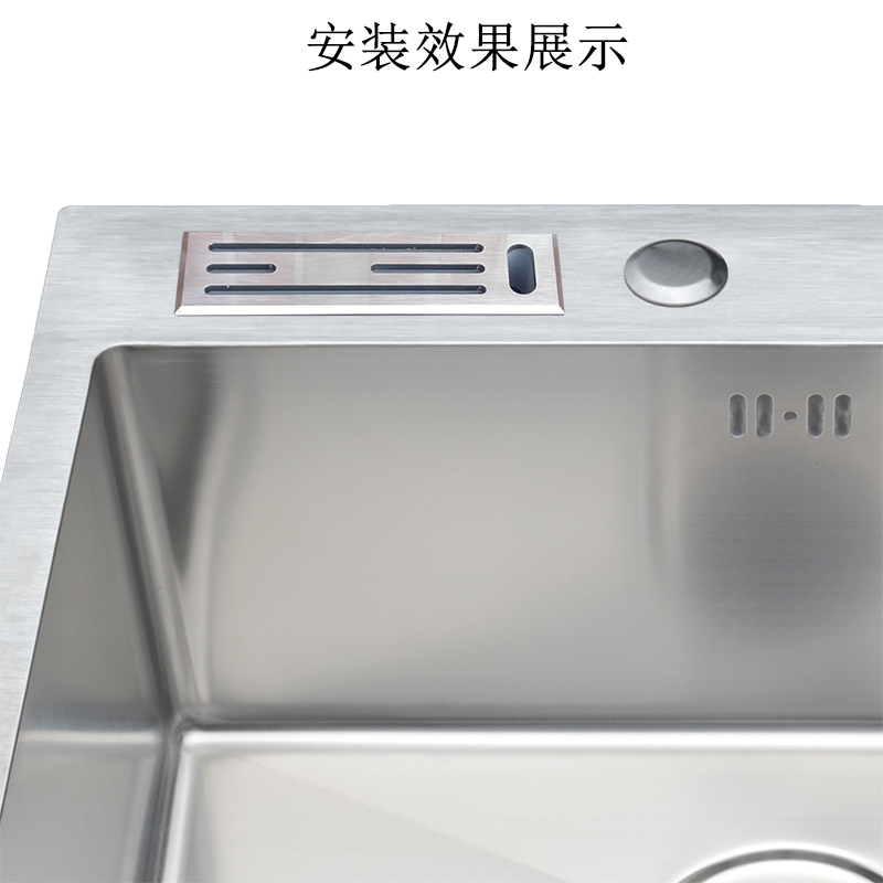 网红304不锈钢刀架嵌入式厨房水槽专用配件带接水管刀座洗菜盆刀