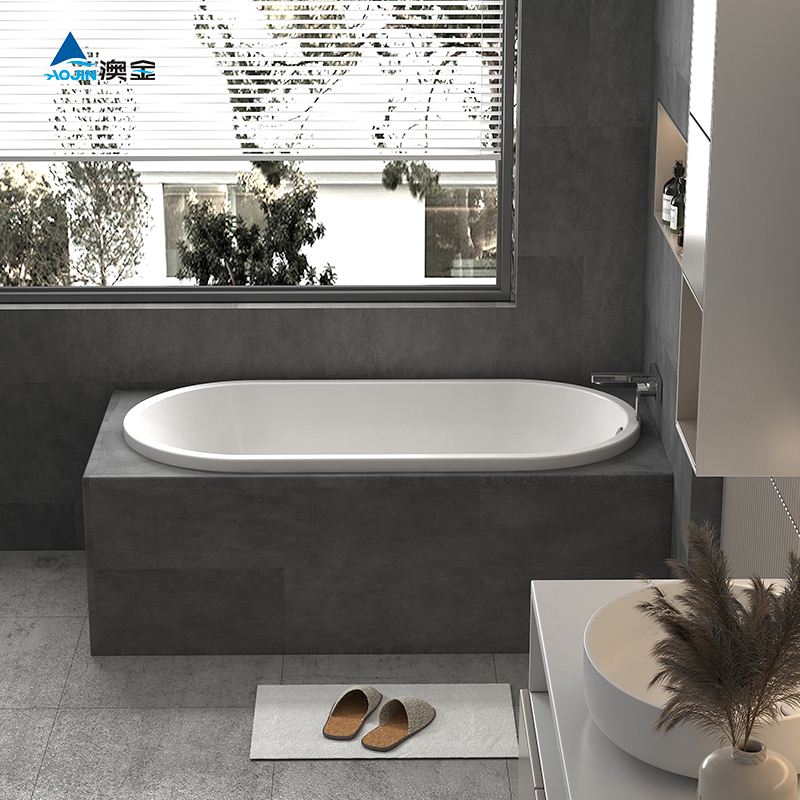 推荐普通浴缸亚克力家用成人小户型浴缸家用嵌入式浴盆1.5米1.7米
