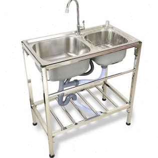 厂促水漕厨房厚简易水糟r不锈钢水槽单槽双槽大单槽带支架水盆洗