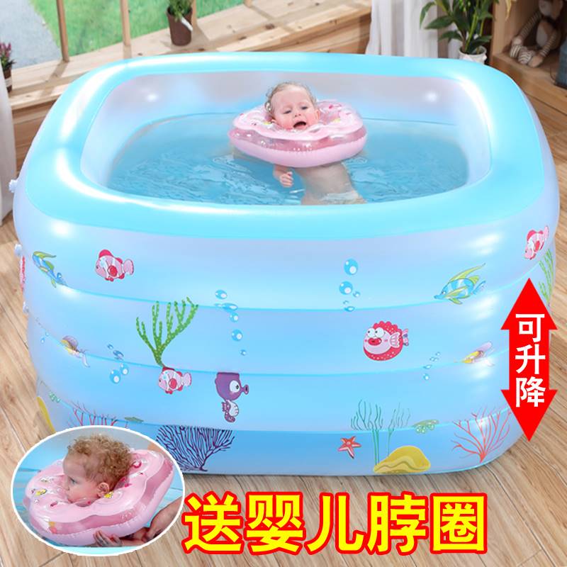 小孩子游泳池家用泡澡大型充气浴缸气垫洗澡水池可升降戏水池加厚