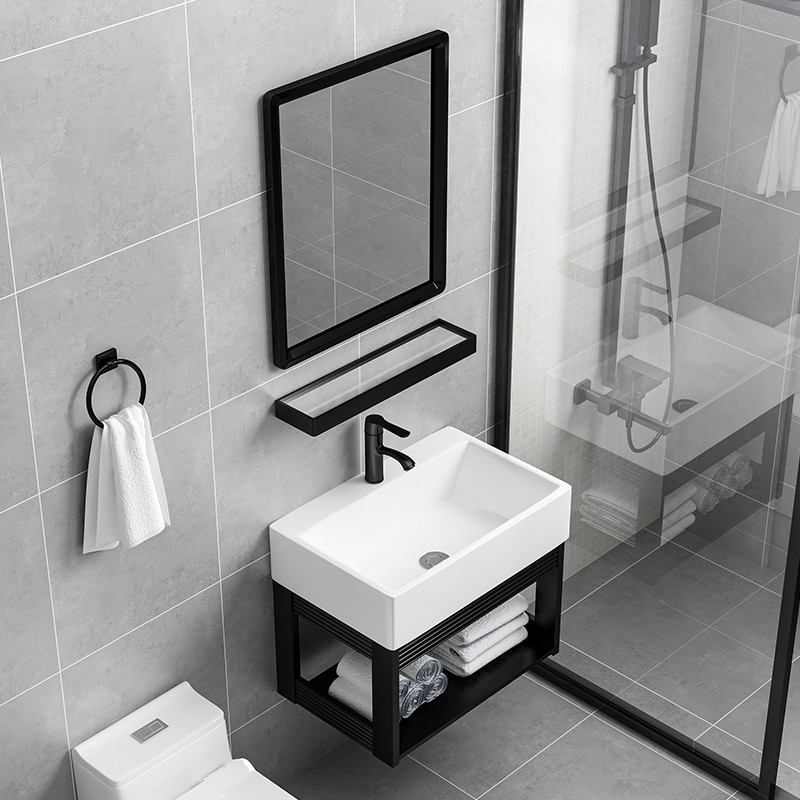 新品北欧方形洗手盆浴室柜柜组合挂墙式面盆洗脸盆阳台卫生间简易