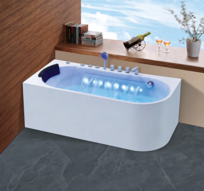 厂家亚克力家用冲浪按摩浴缸恒温带瀑布泡澡浴盆