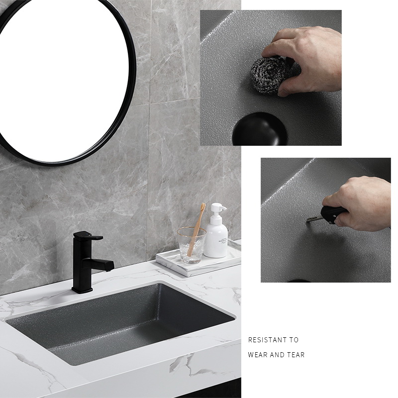 新品台下洗手盆嵌入式卫生间北欧风彩色陶瓷方形平底台下盆洗脸盆