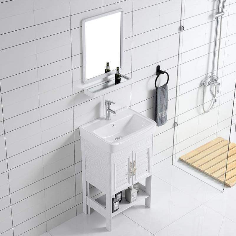 现货速发小卫生间洗脸盆组合小号小型浴柜镜子挂墙式洗手盆台盆简