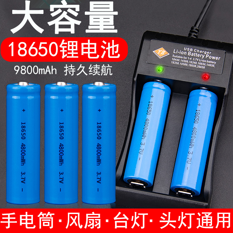 大容量18650锂电池3.7v/4.2v话筒喇叭手电筒头灯通用型电池充电器