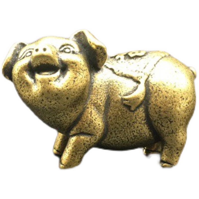 厂家实心铜十二生肖m小猪金猪摆件实心铜福猪把件可爱小猪小摆件