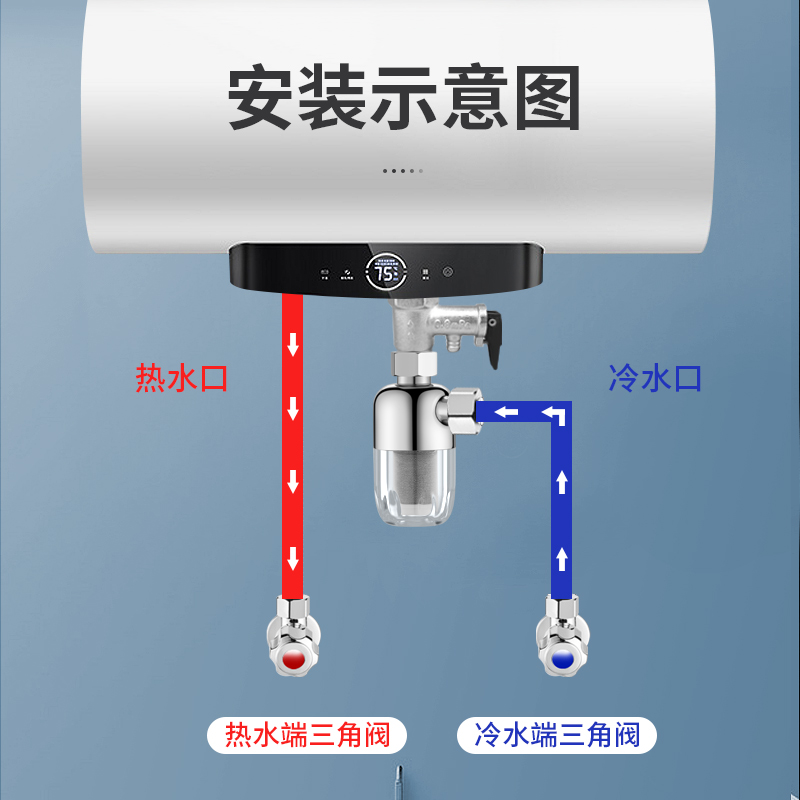 电热水器前置过滤器免换滤t芯家用燃气壁挂炉进水自来水龙头净水