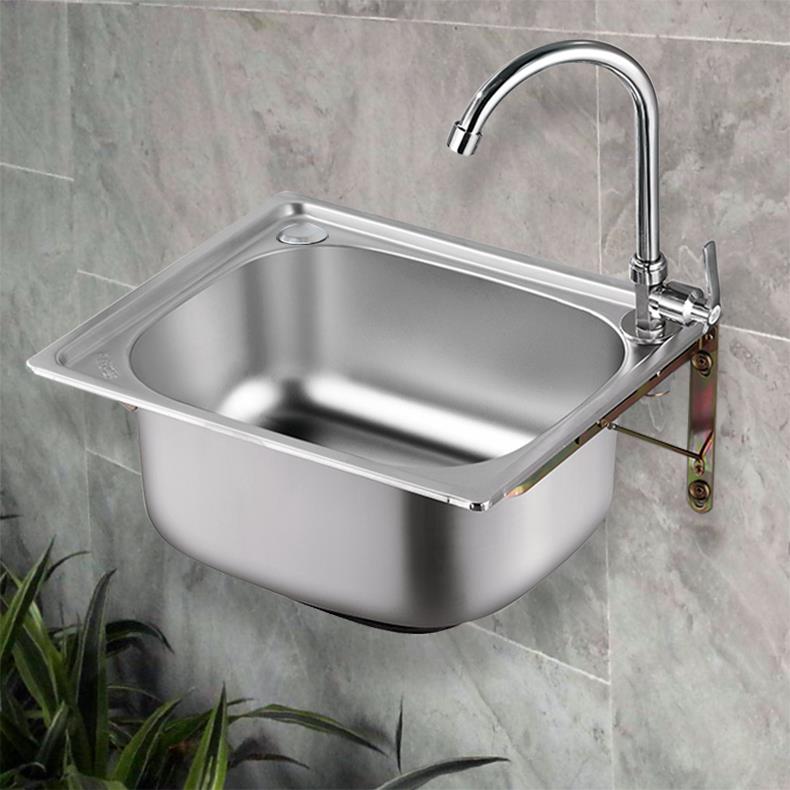 小单槽304不锈钢水槽 厨房洗菜盆洗碗池洗手R盆一体水盆套餐包邮