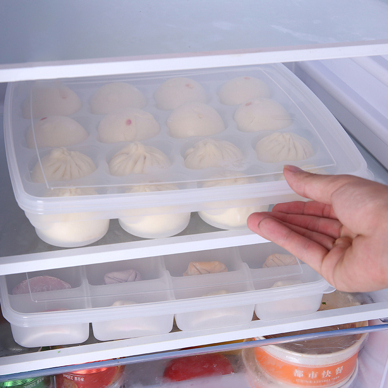 冰箱保鲜收纳厨房小馒头速冻包子饺子G点心饭团面点塑料食物盒新