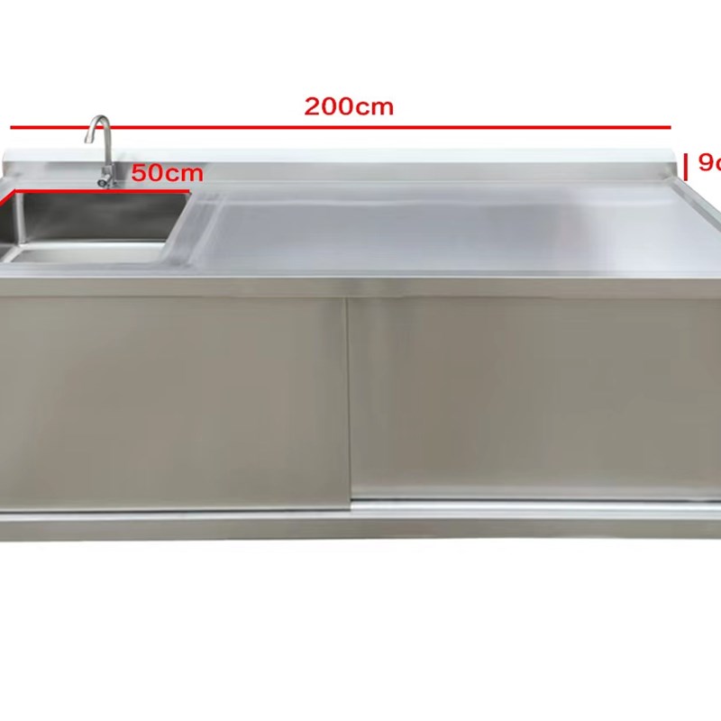 厨房不锈b钢洗菜池盆水池水槽一体橱柜洗碗操作台家用商用定制304