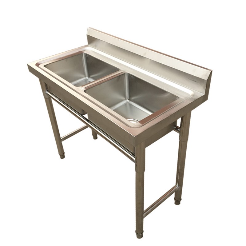 极速商用不锈钢水池带支架平台洗菜池洗碗槽单双池三连池水槽双槽