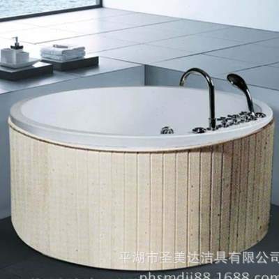 工厂直销嵌入式亚克力圆形浴缸内嵌式冲浪按摩浴缸浴盆双人式浴缸