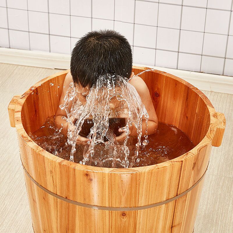 极速【京挑细选】圆形实木泡澡浴缸家用木桶沐浴桶成人大人儿童小