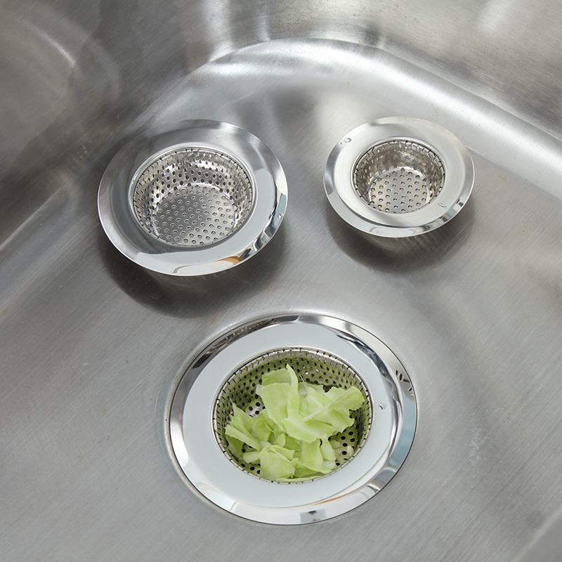 水槽过滤网厨房下水道水池滤网防堵防臭洗碗池通用不锈钢地漏盖子