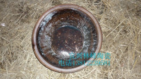 宜兴陶瓷  圆形和面粗陶小缸 面盆