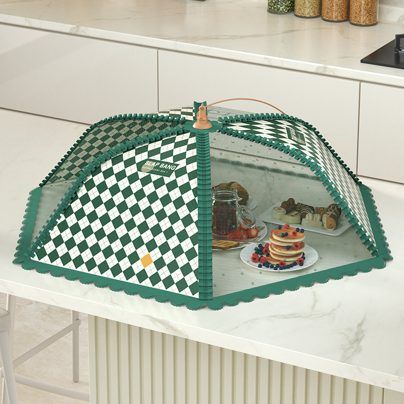 菜盖罩圆形长方形可折叠餐桌罩食物防苍蝇饭罩神器家用防尘罩夏季